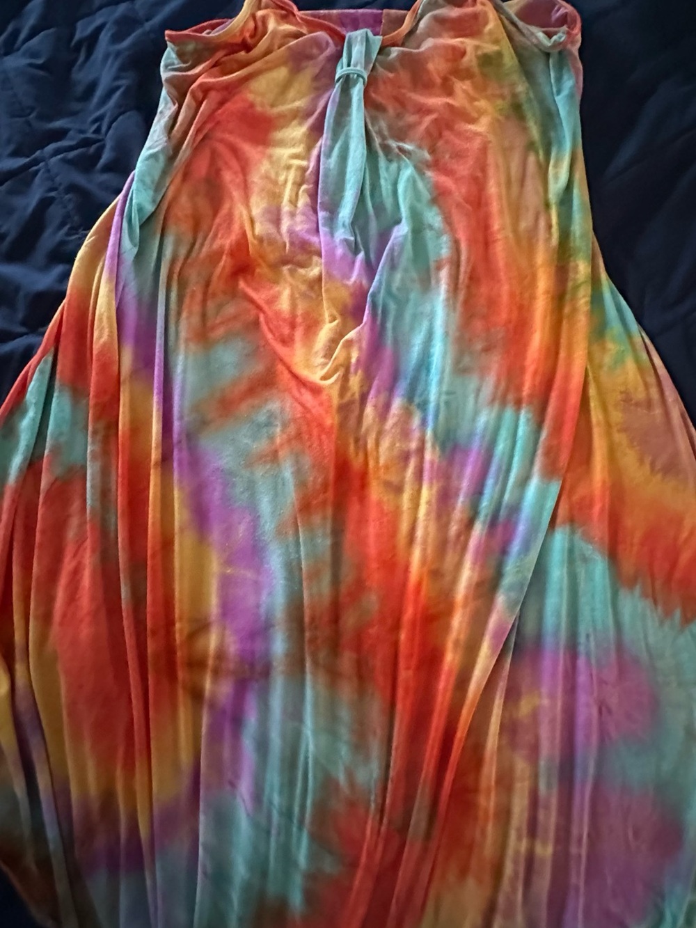 SHEIN Curve Colorful Tie-Dye Maxi Dress- Multicolor